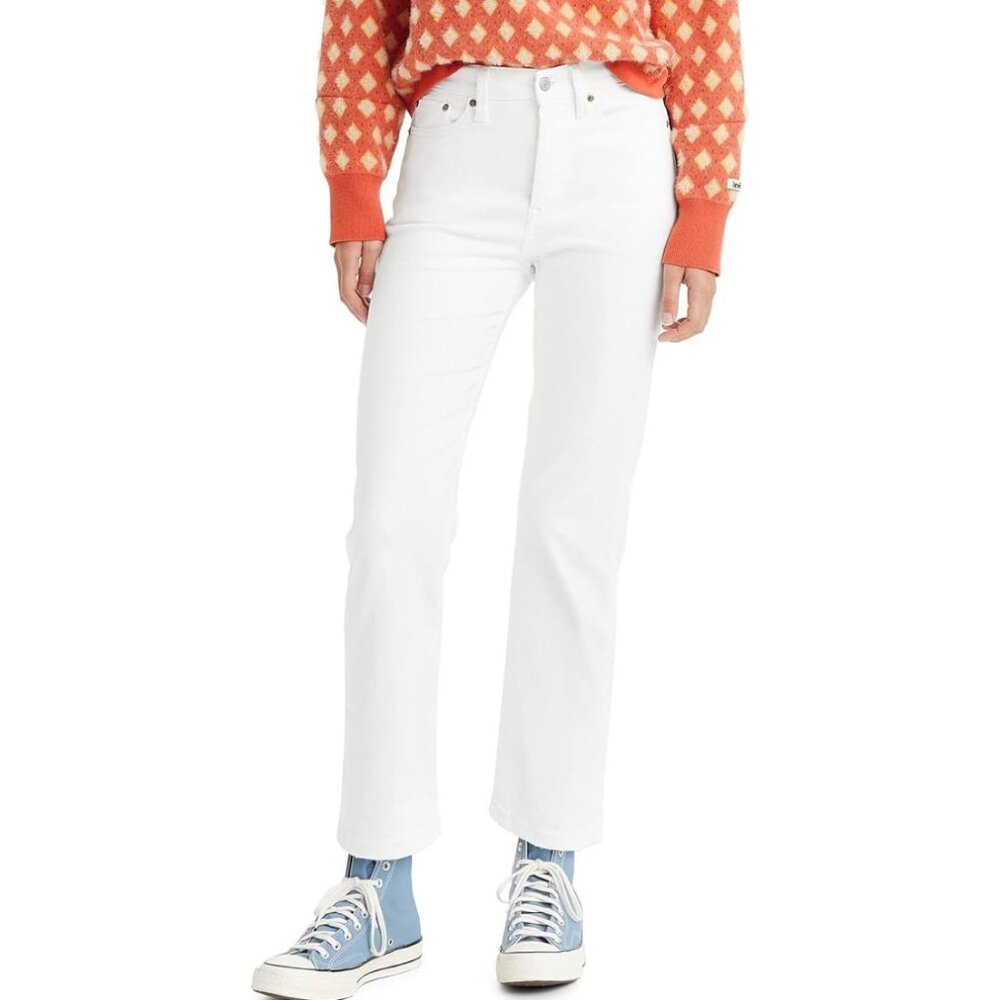 ✨ Levi's Women's Wedgie Straight Jeans 29 White Stonewash NWT